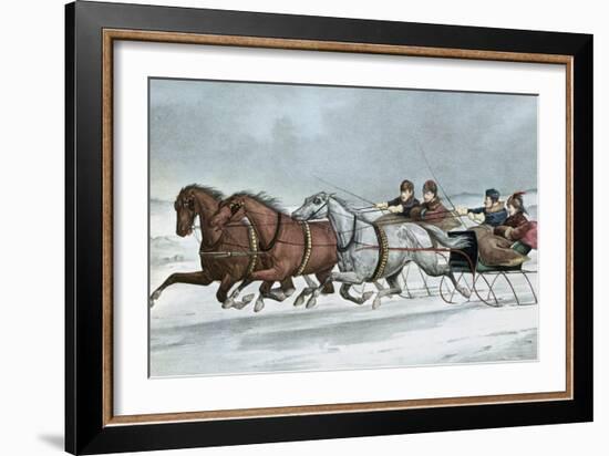 A Brush on the Snow-Currier & Ives-Framed Giclee Print