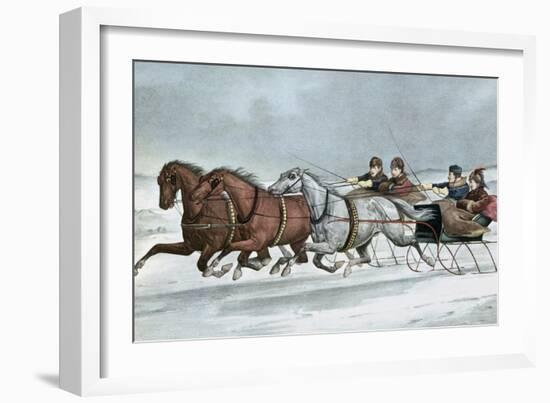 A Brush on the Snow-Currier & Ives-Framed Giclee Print