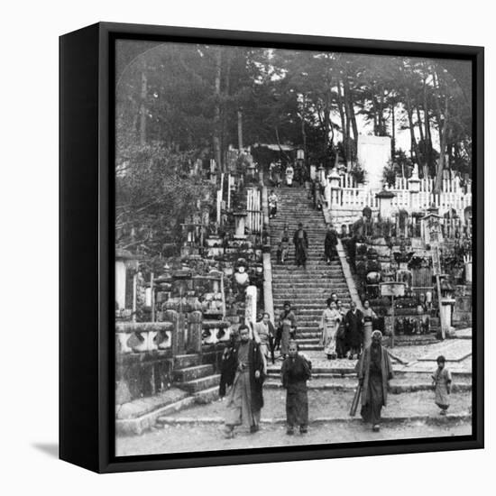 A Buddhist Cemetery Near Kurodani Monastery, Kyoto, Japan, 1904-Underwood & Underwood-Framed Premier Image Canvas