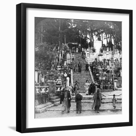 A Buddhist Cemetery Near Kurodani Monastery, Kyoto, Japan, 1904-Underwood & Underwood-Framed Photographic Print