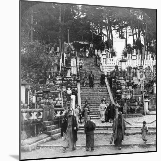 A Buddhist Cemetery Near Kurodani Monastery, Kyoto, Japan, 1904-Underwood & Underwood-Mounted Photographic Print