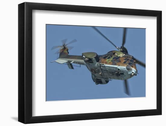 A Bulgarian Air Force Super Puma Helicopter in Flight over Bulgaria-Stocktrek Images-Framed Photographic Print