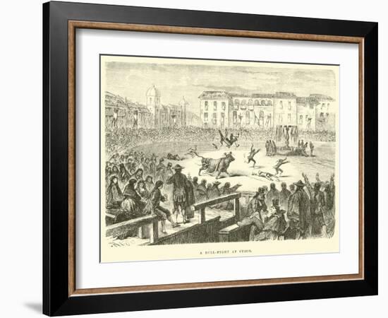 A Bull-Fight at Cuzco-Édouard Riou-Framed Giclee Print