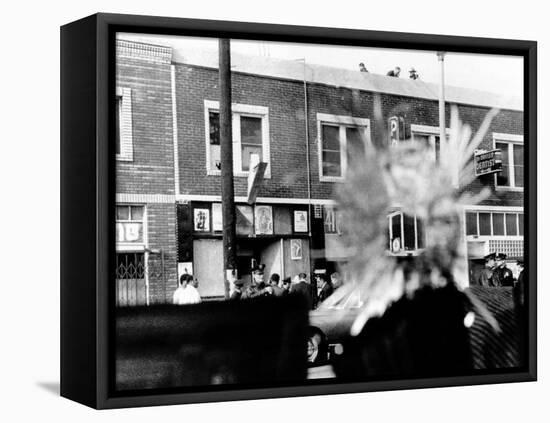 A Bullet Hole Made During an Exchange of Gunfire of LA Police and Black Panthers, Dec 8, 1969-null-Framed Stretched Canvas