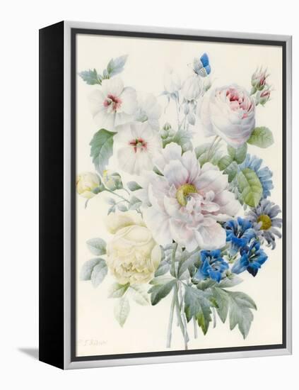 A Bunch of Flowers Including a Peony-Pierre Joseph Redoute-Framed Premier Image Canvas