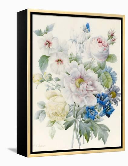 A Bunch of Flowers Including a Peony-Pierre Joseph Redoute-Framed Premier Image Canvas