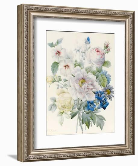 A Bunch of Flowers Including a Peony-Pierre Joseph Redoute-Framed Giclee Print