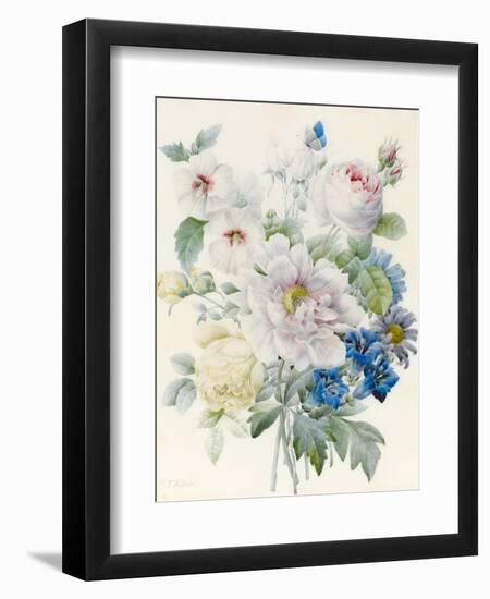 A Bunch of Flowers Including a Peony-Pierre Joseph Redoute-Framed Giclee Print