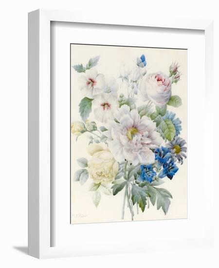 A Bunch of Flowers Including a Peony-Pierre Joseph Redoute-Framed Giclee Print