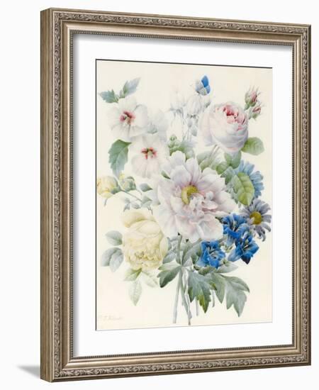 A Bunch of Flowers Including a Peony-Pierre Joseph Redoute-Framed Giclee Print