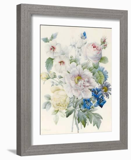 A Bunch of Flowers Including a Peony-Pierre Joseph Redoute-Framed Giclee Print