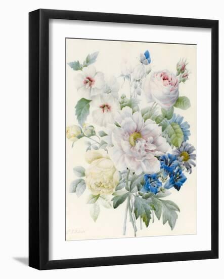 A Bunch of Flowers Including a Peony-Pierre Joseph Redoute-Framed Giclee Print