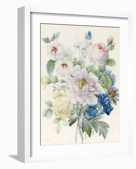 A Bunch of Flowers Including a Peony-Pierre Joseph Redoute-Framed Giclee Print