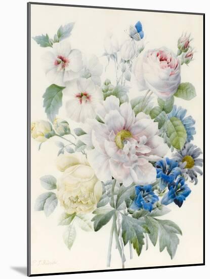 A Bunch of Flowers Including a Peony-Pierre Joseph Redoute-Mounted Giclee Print