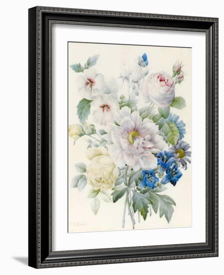 A Bunch of Flowers Including a Peony-Pierre Joseph Redoute-Framed Giclee Print