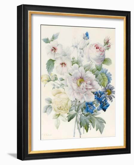 A Bunch of Flowers Including a Peony-Pierre Joseph Redoute-Framed Giclee Print