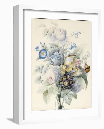 A Bunch of Flowers Including Roses-Pierre Joseph Redoute-Framed Giclee Print