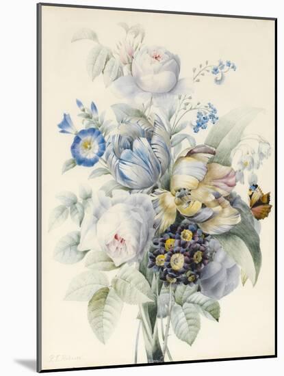 A Bunch of Flowers Including Roses-Pierre Joseph Redoute-Mounted Giclee Print