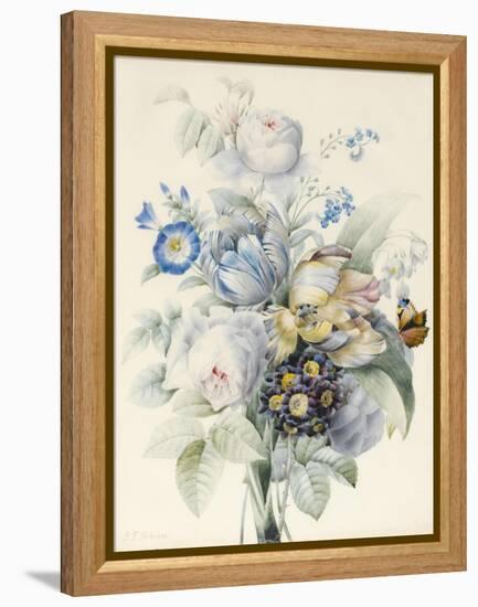 A Bunch of Flowers Including Roses-Pierre Joseph Redoute-Framed Premier Image Canvas