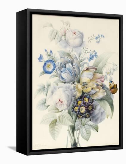 A Bunch of Flowers Including Roses-Pierre Joseph Redoute-Framed Premier Image Canvas