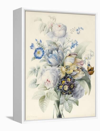 A Bunch of Flowers Including Roses-Pierre Joseph Redoute-Framed Premier Image Canvas