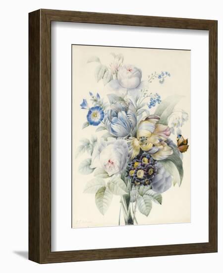 A Bunch of Flowers Including Roses-Pierre Joseph Redoute-Framed Giclee Print