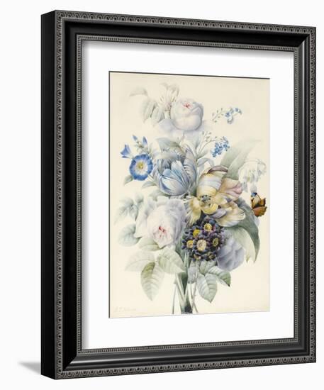 A Bunch of Flowers Including Roses-Pierre Joseph Redoute-Framed Giclee Print