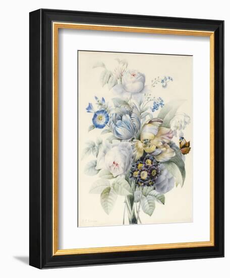 A Bunch of Flowers Including Roses-Pierre Joseph Redoute-Framed Giclee Print