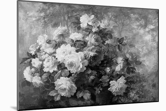 A Bunch of Roses in a Wooded Landscape-Frans Mortelmans-Mounted Giclee Print