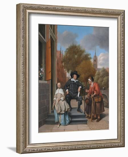 A Burgher of Delft and His Daughter (Adolf Croeser and His Daughter Catharina Croese)-Jan Havicksz Steen-Framed Giclee Print