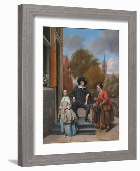 A Burgher of Delft and His Daughter (Adolf Croeser and His Daughter Catharina Croese)-Jan Havicksz Steen-Framed Giclee Print