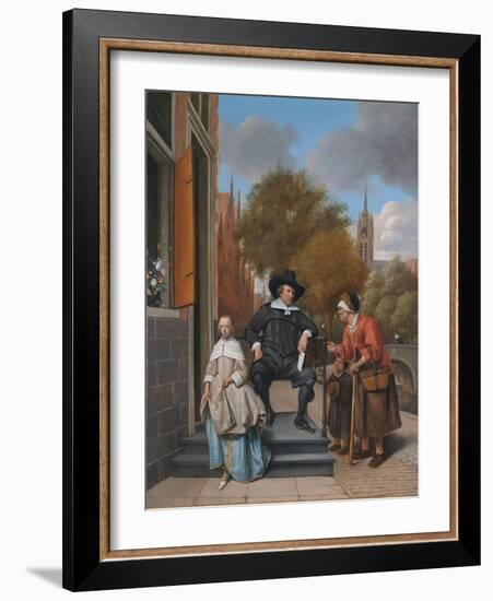 A Burgher of Delft and His Daughter (Adolf Croeser and His Daughter Catharina Croese)-Jan Havicksz Steen-Framed Giclee Print