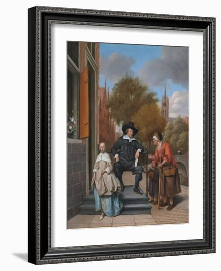 A Burgher of Delft and His Daughter (Adolf Croeser and His Daughter Catharina Croese)-Jan Havicksz Steen-Framed Giclee Print