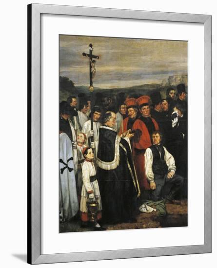 A Burial at Ornans, 1849-1850-Gustave Courbet-Framed Giclee Print