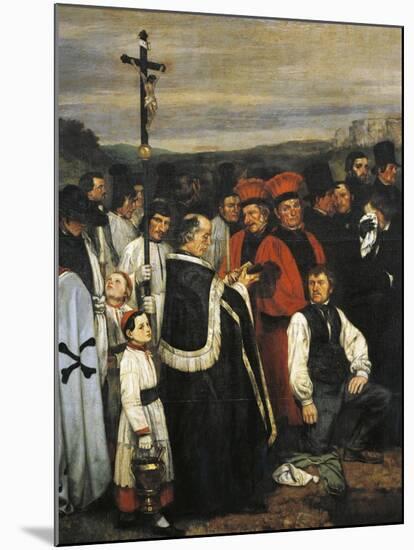 A Burial at Ornans, 1849-1850-Gustave Courbet-Mounted Giclee Print