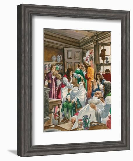 A Busy Barber-Surgeon's Shop-Peter Jackson-Framed Giclee Print