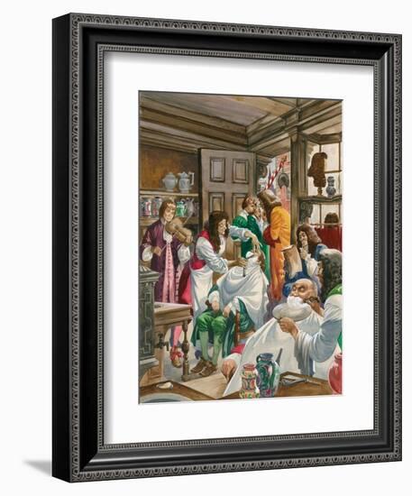 A Busy Barber-Surgeon's Shop-Peter Jackson-Framed Giclee Print