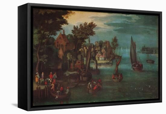 'A Busy River Scene with Dutch Vessels and a Ferry', c1605-Jan Bruegel the Elder-Framed Premier Image Canvas