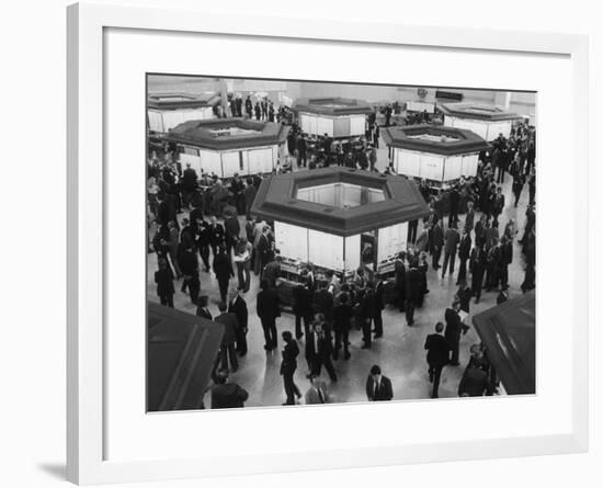 A Busy Scene at the London Stock Exchange-null-Framed Photographic Print
