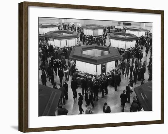 A Busy Scene at the London Stock Exchange-null-Framed Photographic Print