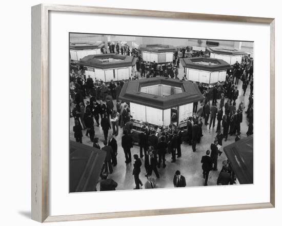 A Busy Scene at the London Stock Exchange-null-Framed Photographic Print