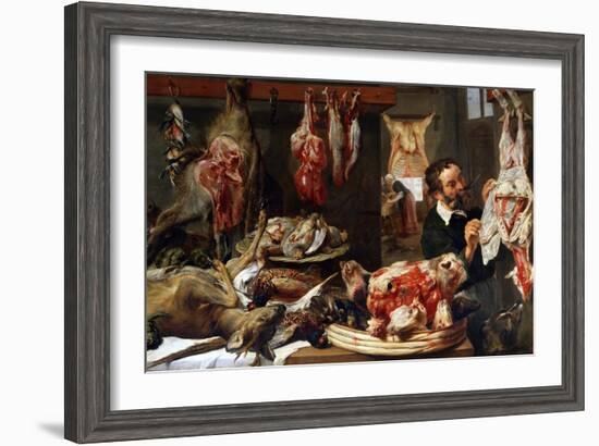 A Butcher Shop, 1630S-Frans Snyders-Framed Giclee Print