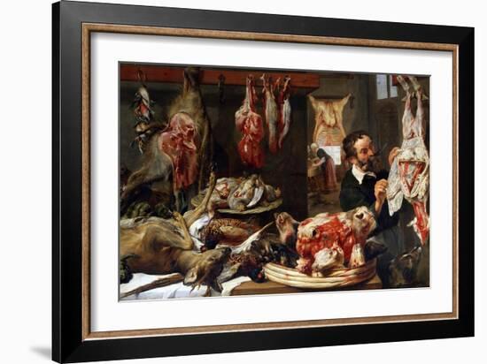 A Butcher Shop, 1630S-Frans Snyders-Framed Giclee Print