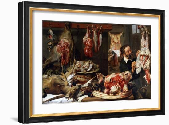 A Butcher Shop, 1630S-Frans Snyders-Framed Giclee Print