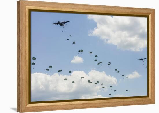 A C-130 Hercules Drop U.S. Army Airborne Troops over Maryland-null-Framed Premier Image Canvas