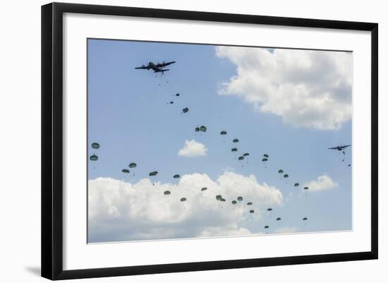 A C-130 Hercules Drop U.S. Army Airborne Troops over Maryland-null-Framed Photographic Print