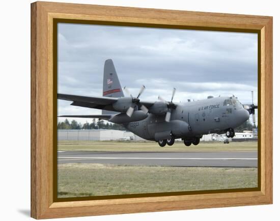 A C-130 Hercules Lands at McChord Air Force Base, Washington-Stocktrek Images-Framed Premier Image Canvas