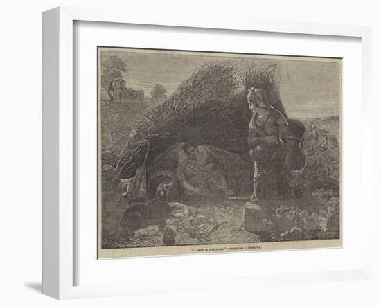 A Cabin in a Vineyard-Thomas Uwins-Framed Giclee Print