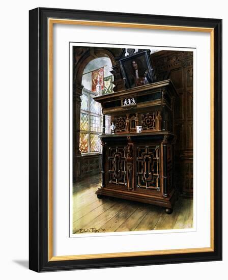 A Cabinet of Oak and Walnut, 1910-Edwin Foley-Framed Giclee Print