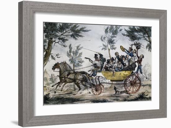 A Cabriolet (Carratella) Going to Testaccio, by Thomas, Rome, Italy, 19th Century-null-Framed Giclee Print